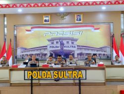 *Polda Sultra Ikuti Rakernis Gabungan Empat Divisi Mabes Polri Secara Virtual di Aula Dachara*