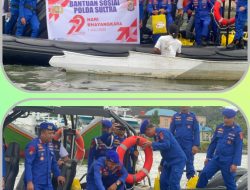 *Dirpolairud Polda Sultra Salurkan Bansos untuk Nelayan Teluk Kendari dalam Rangka Hari Bhayangkara ke-79*