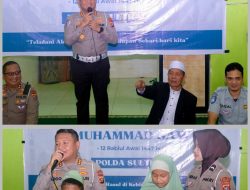 *Ditlantas Polda Sultra Gelar Bakti Sosial di Pondok Pesantren Sambut Maulid Nabi & Hari Lalu Lintas Bhayangkara*